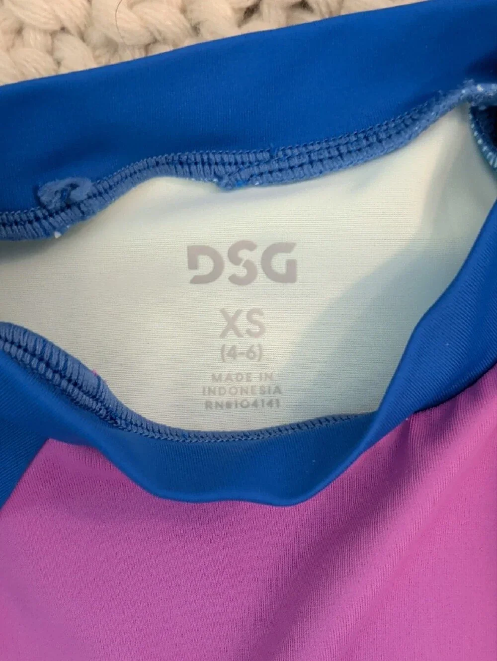 DSG Colorblock Long Sleeve Rash Guard - Royal Blue, Purple, Light Blue